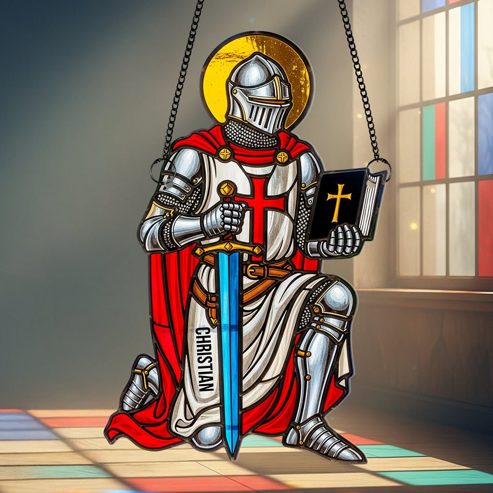 Christian Knight Suncatcher Ornament Personalized Gifts For Christian 03HUDT140725-Homacus