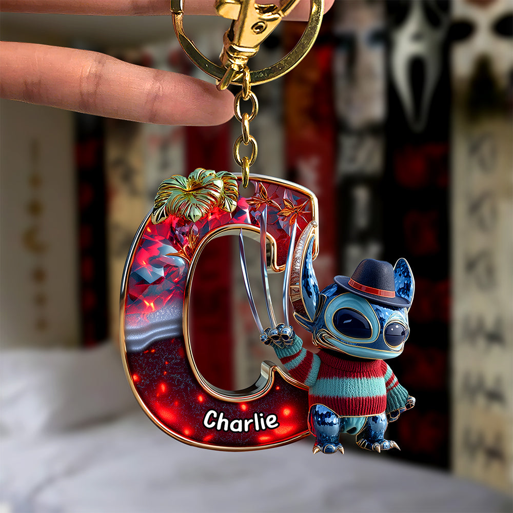 Cute Monster Letter Keychain - Personalized Halloween Gifts For Horror Lovers 03tgqn220825-Homacus