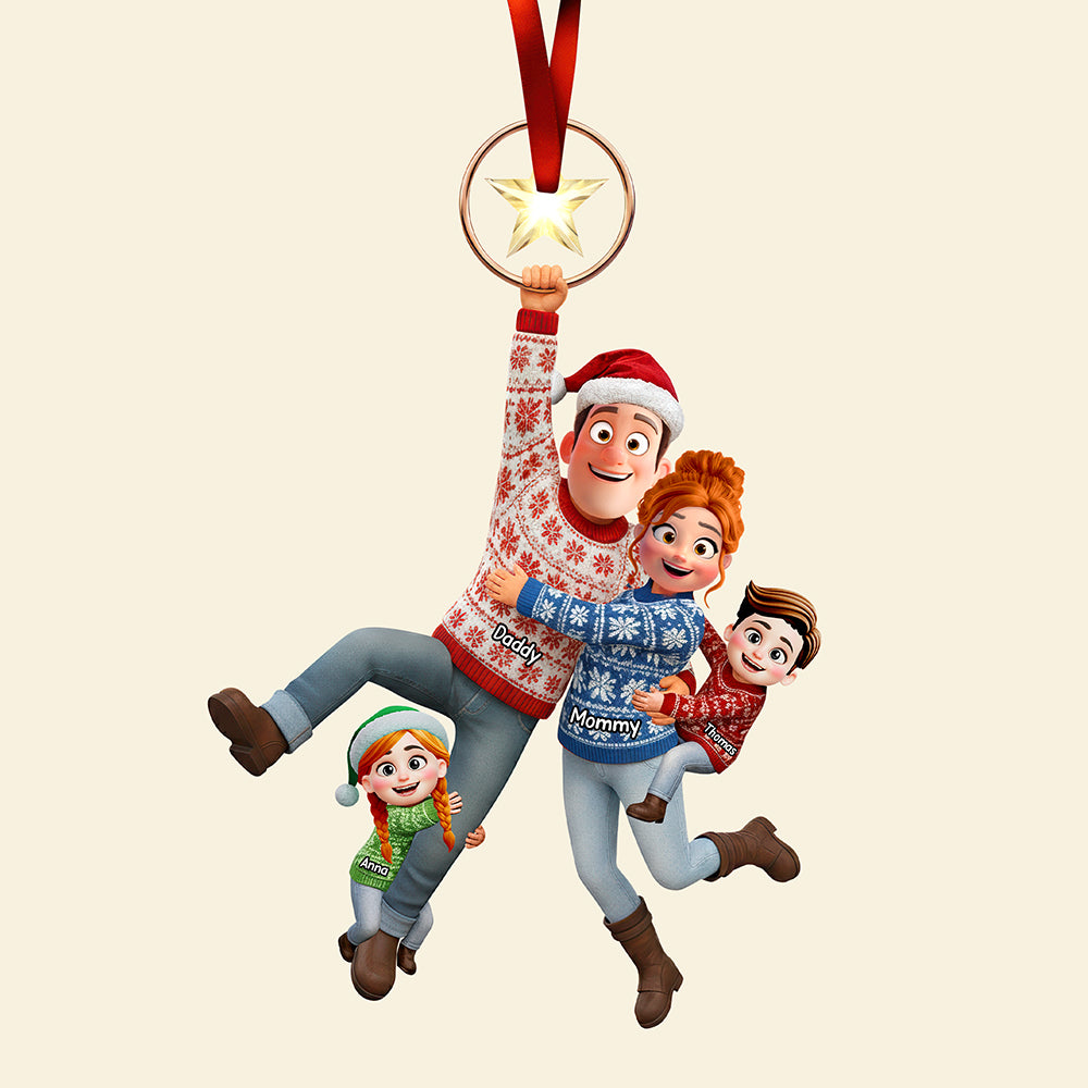 Flying Family Ornament - Personalized Gifts For Family 01qhqn300925-Homacus