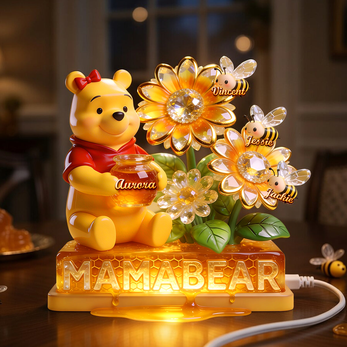 Honey Mama Bear Acrylic Light Box - Personalized Gifts For Mother's Day 01pgdh060426-Homacus