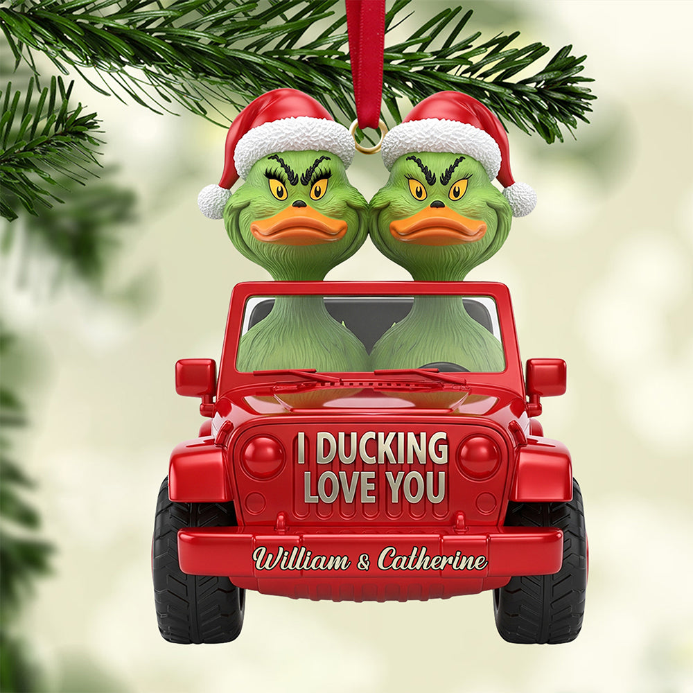 Green Duck Couple Acrylic Ornament – Personalized Gifts for Couples 01NADT221125-Homacus
