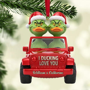 Green Duck Couple Acrylic Ornament – Personalized Gifts for Couples 01NADT221125-Homacus