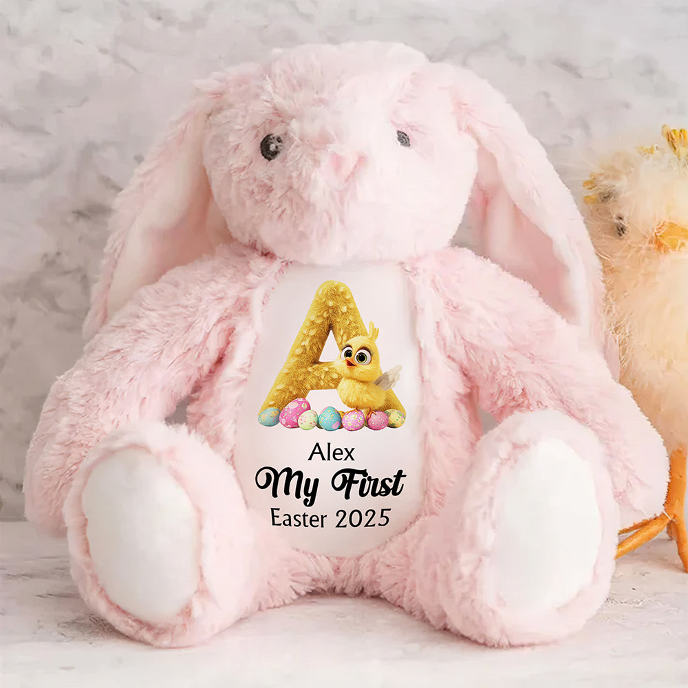Personalized Gifts For Kid Stuffed Bunny, Easter Chick Alphabet 01TGMH240325-Homacus