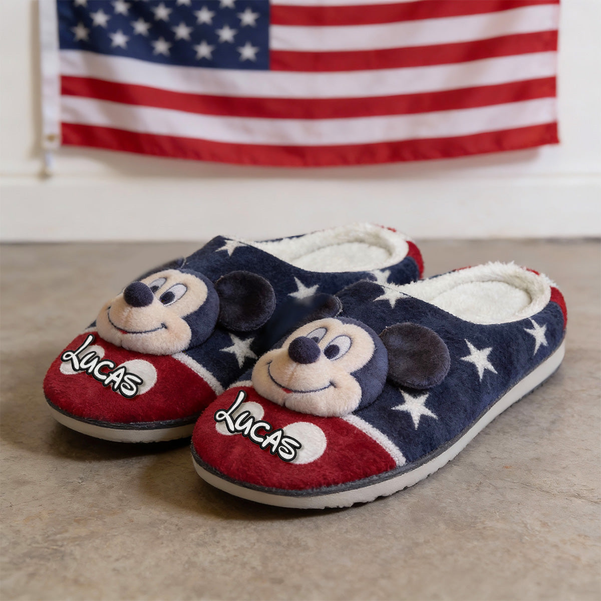 Cute America Theme Slippers - Personalized Gifts 03pamg030226-Homacus