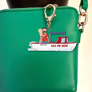 Personalized Gifts For Couple Keychain, Happy Trip On Motorboat 03qhtn070225hg-Homacus