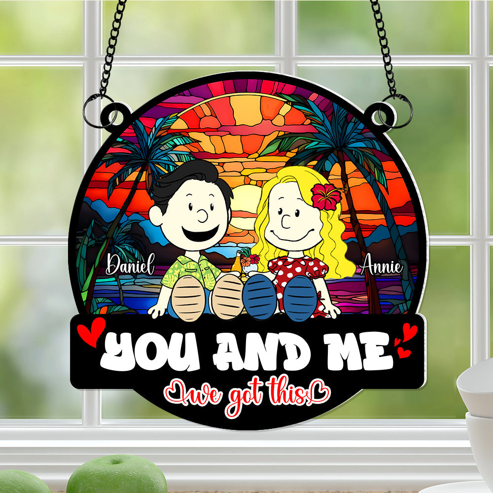 Personalized Gifts For Couples Suncatcher Ornament Couple Enjoying Summer 01TOLU150125PA-Homacus