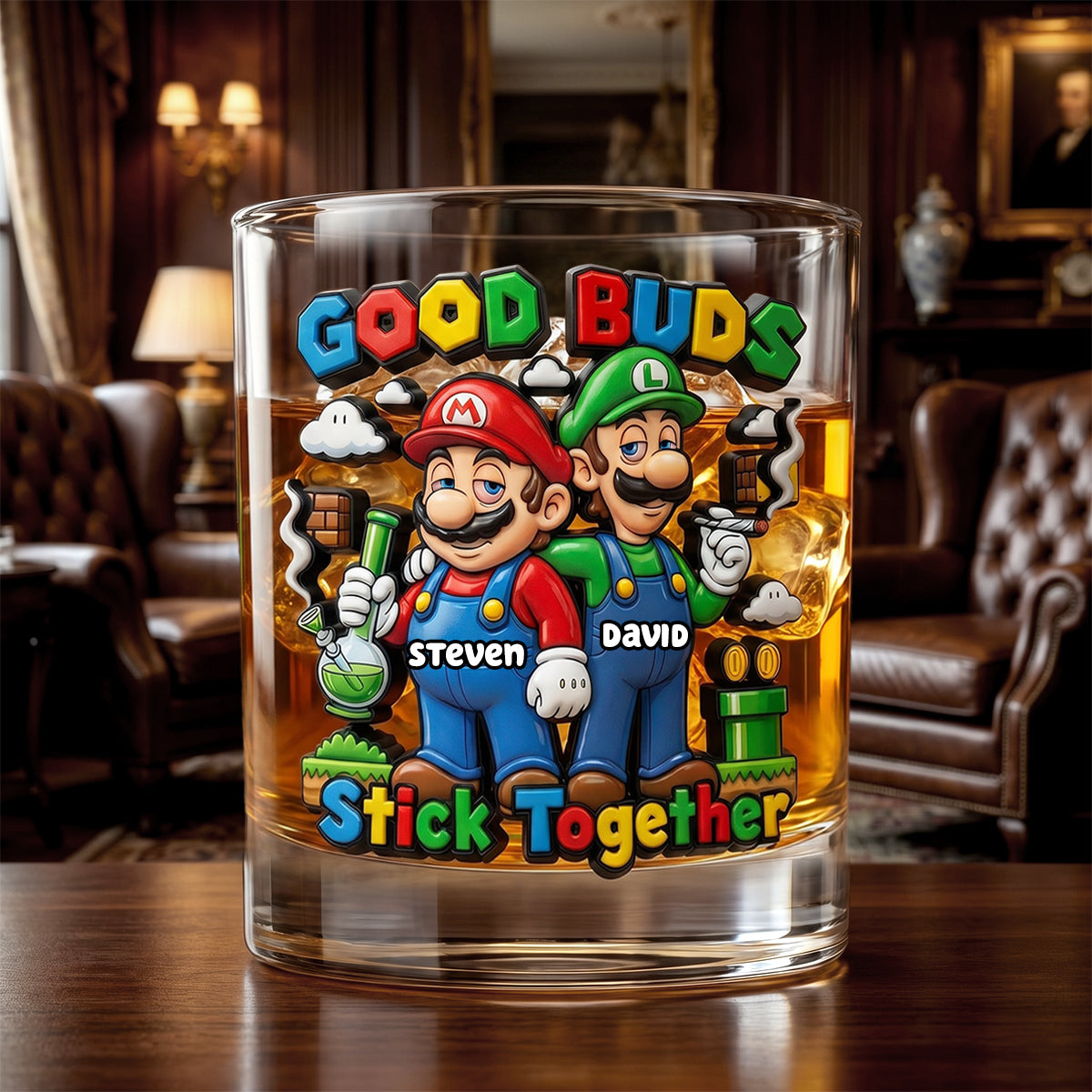 Stoned Friends 11oz Round Glass - Personalized Gifts For Friends 03todh080626-Homacus
