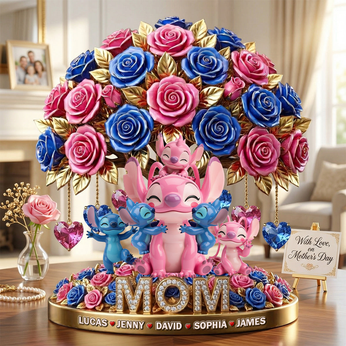 Cute Mommy Pink Aliens Flower Acrylic Plaque - Personalized Gifts For Mother's Day 01tytn070426-Homacus