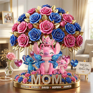 Cute Mommy Pink Aliens Flower Acrylic Plaque - Personalized Gifts For Mother's Day 01tytn070426-Homacus