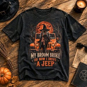 Witchy Off-Road Adventure Washed Shirt - Personalized Halloween Gifts 01hudh210826