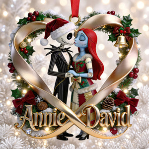 Kissing Spooky Couple Christmas Ornament - Personalized Gifts For Couple 06pgdt231026-Homacus