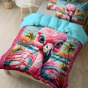 Gift For Flamingo Lovers Quilt Bedding Set 03HULU180125-Homacus