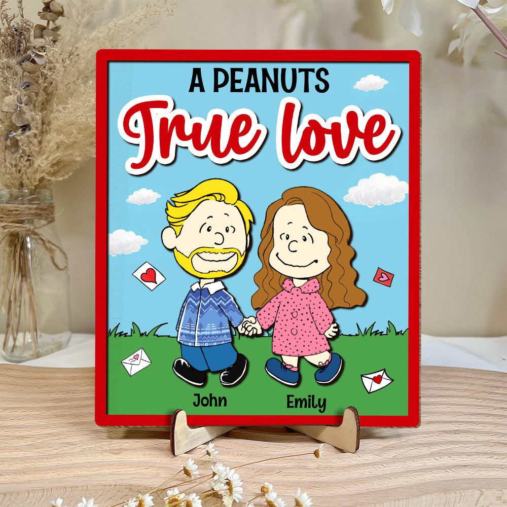 Personalized Gifts For Couple Wood Sign A True Love 03NATN050224HH Anniversary Gifts-Homacus
