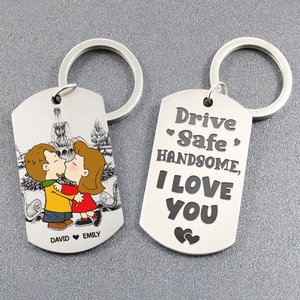 Handsome Husband Keychain - Personalized Gifts For Boyfriend - Hugging Couple-Homacus