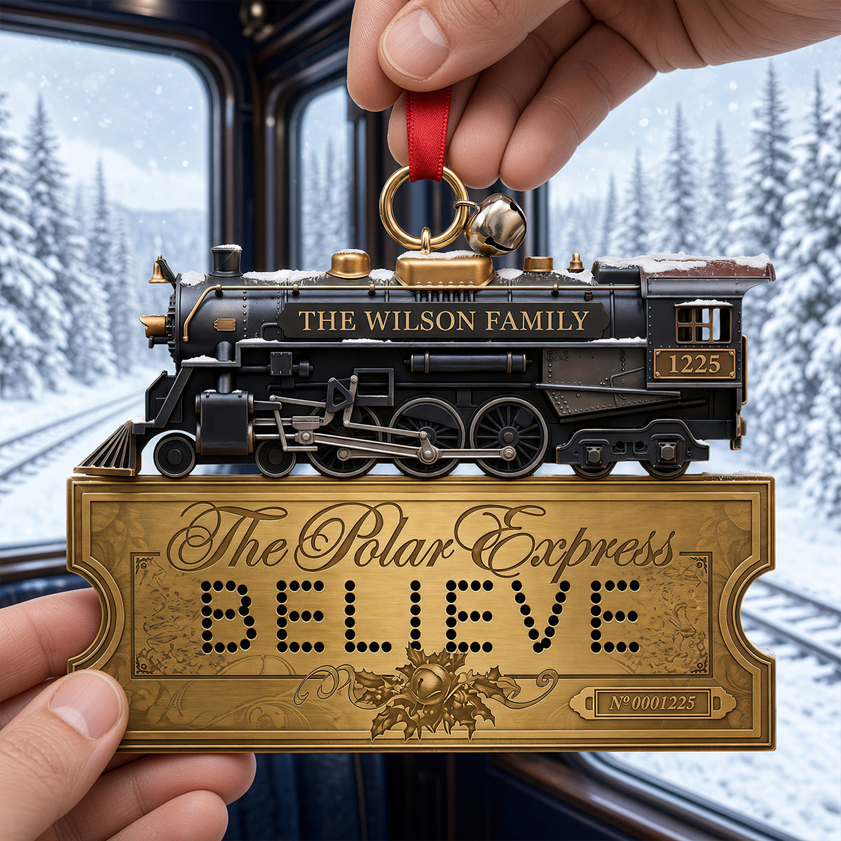 Vintage Steam Train Family Acrylic Ornament - Personalized Gifts For Family 08NADT231026-Homacus