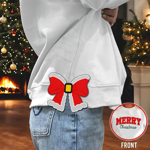 Merry Christmas Red Side Bow Embroidered Sweatshirt 11acqn011124-Homacus