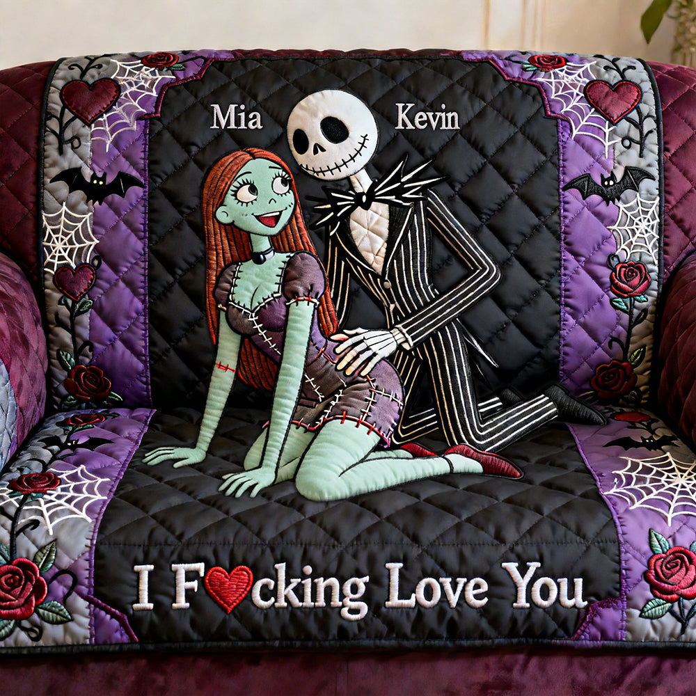 Naughty Couple Quilted Sofa Cover - Personalized Gifts For Couple 03nata210126-Homacus