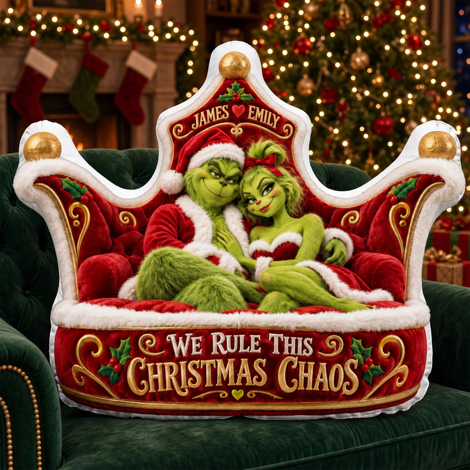 Mischievous Christmas Couple Pillow - Personalized Gifts For Couple 01halu091026-Homacus