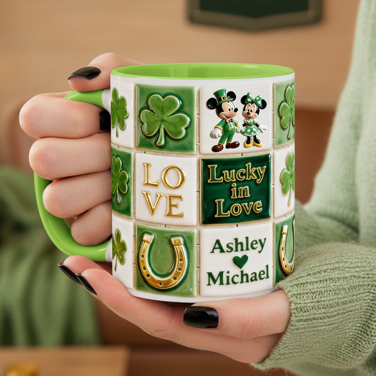 Lucky In Love Couple Coffee Mug - Personalized Patrick's Day Gifts For Couples 03PGTA060226-Homacus