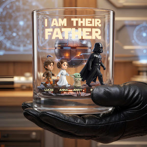 Cosmic Dad and Kids Round Glass - Personalized Gifts For Dad 02nadt250426-Homacus