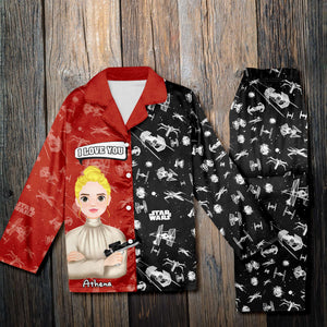 Personalized Gift For Couples Button Up Pajama Set 01TOLU051224HG-Homacus