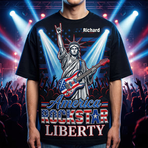 Patriotic Guitar Rockstar Shirt Personalized Gifts 03PAQN060426-Homacus