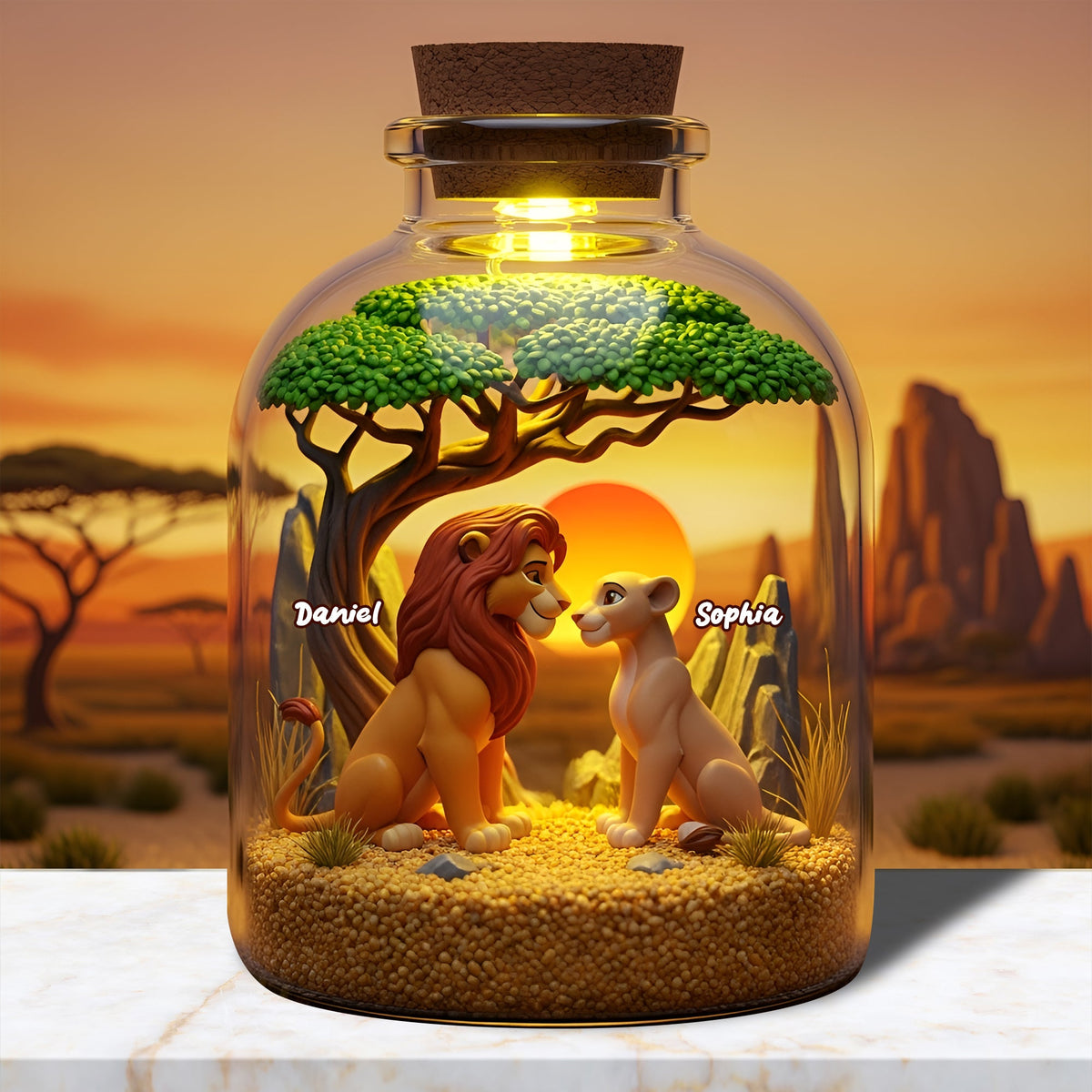 Roaring Couple Under The Sunset Jar Acrylic Plaque - Personalized Gifts For Couple 02TOLU080725-Homacus