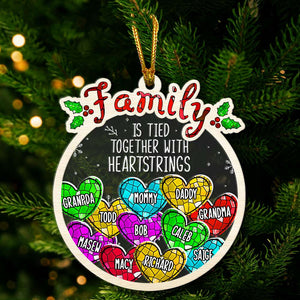 Personalized Christmas Gifts For Family, Family Is Tied Together With Heartstrings Ornament 02ACDT191024-Homacus