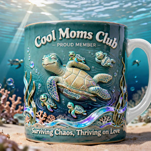Chilling Turtle Mom Coffee Mug, Personalized Gifts For Mom 03qhmg020326-Homacus