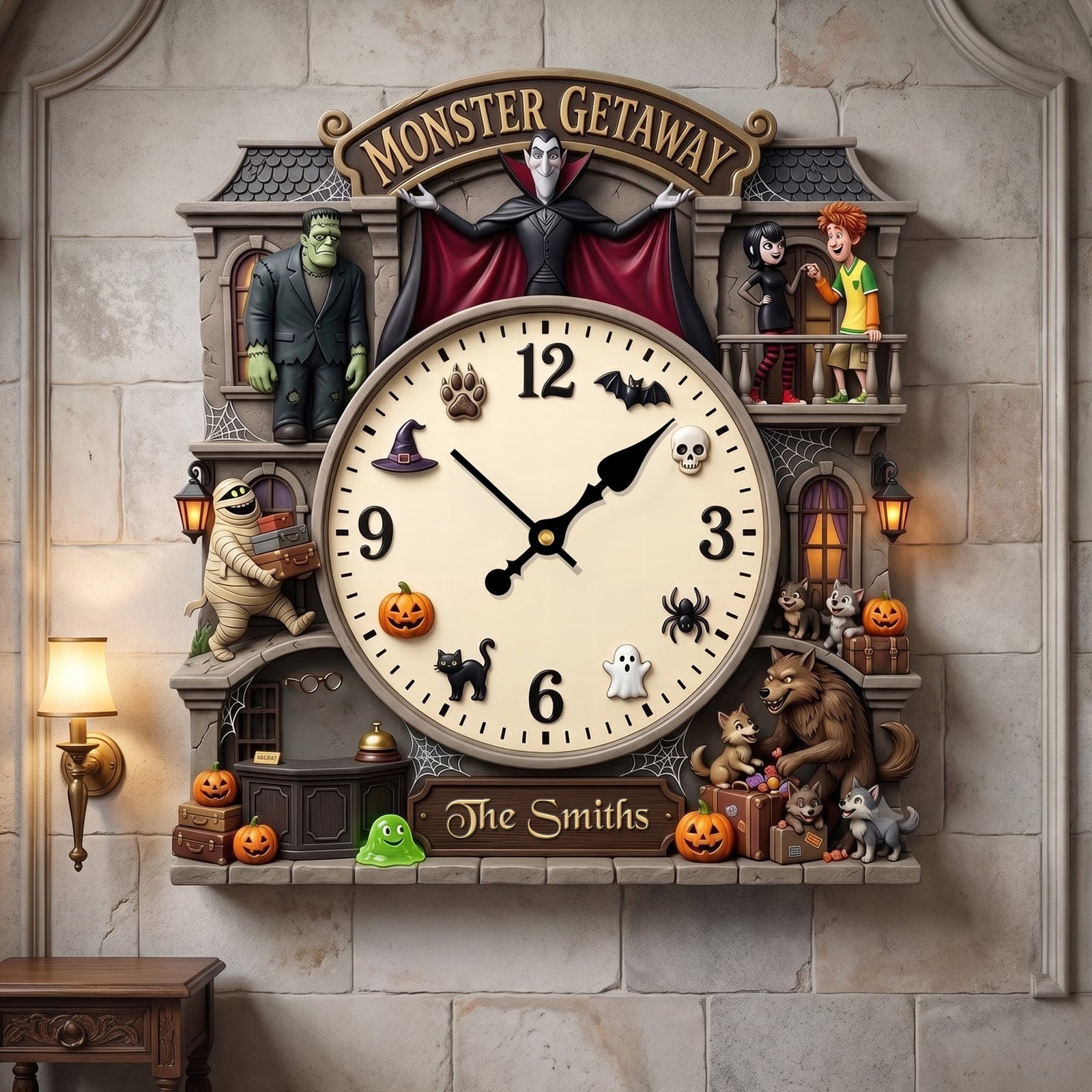 Conjuring Mansion Hanging Wall Clock - Personalized Halloween Gifts 01haqn100826-Homacus