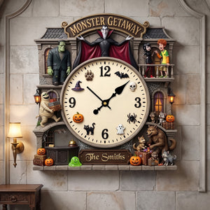 Conjuring Mansion Hanging Wall Clock - Personalized Halloween Gifts 01haqn100826-Homacus