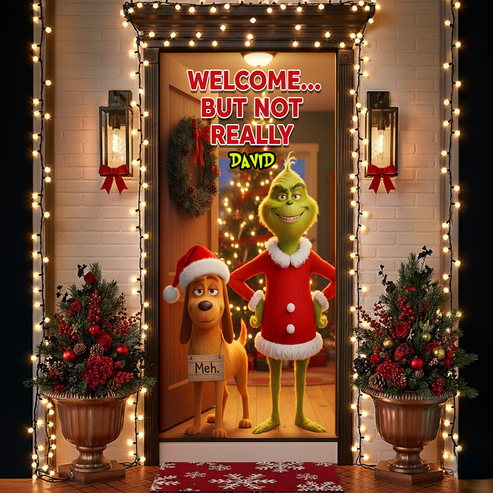 Funny Welcome Door Cover - Personalized Gift For Christmas 08KILU011125-Homacus