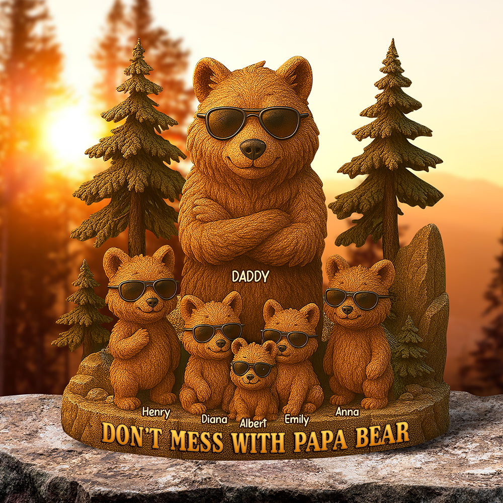 Papa Bear Acrylic Plaque - Personalized Gifts For Father 03TOQN260425-Homacus