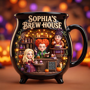 Macabre Spell Sisters Brew House Ceramic Cauldron Mug - Personalized Gifts 02pgdh250826