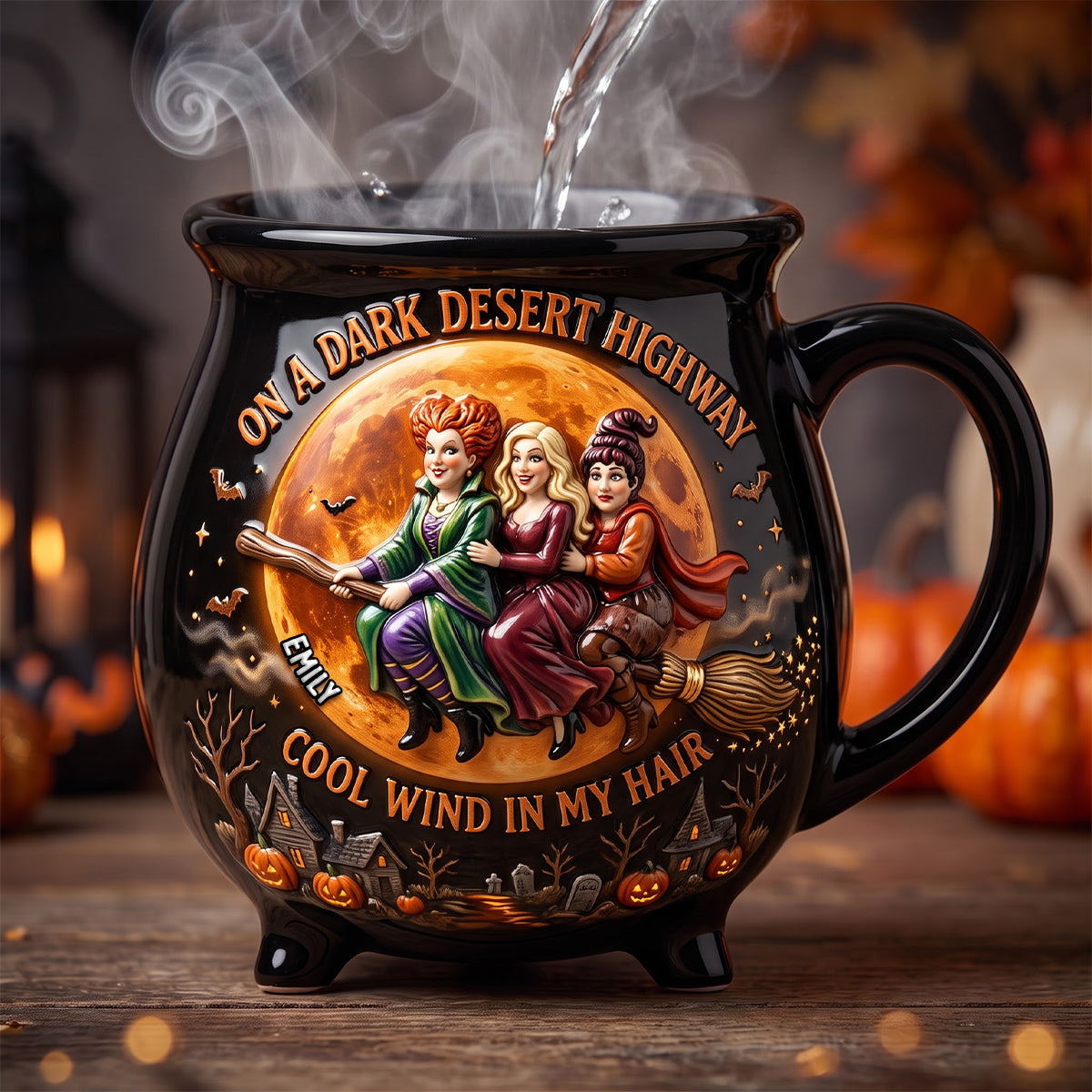 Macabre Spell Sisters Cauldron Mug - Personalized Gifts For Halloween 02pgdh200826