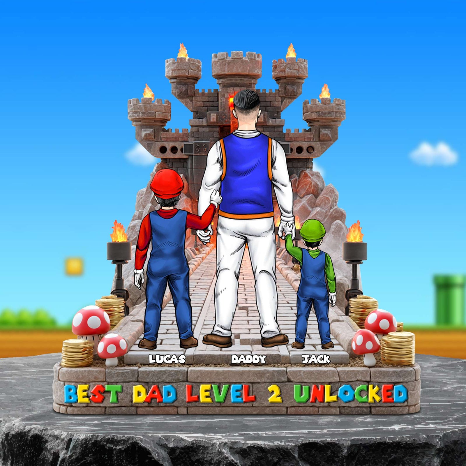 Dad Level Unlocked Acrylic Plaque Personalized Gifts For Dad 02TGTN160525PA-Homacus