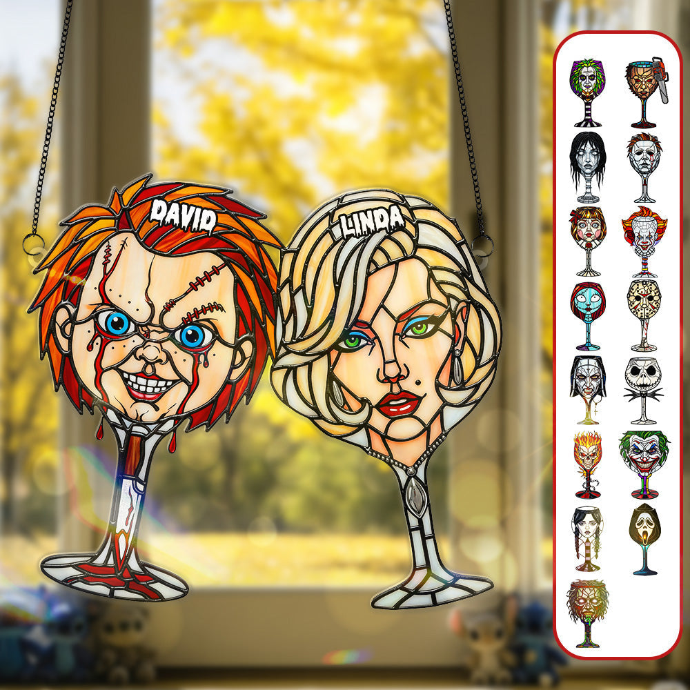 Horror Couple Suncatcher Ornament - Personalized Gifts For Couple 02OHMG060825-Homacus