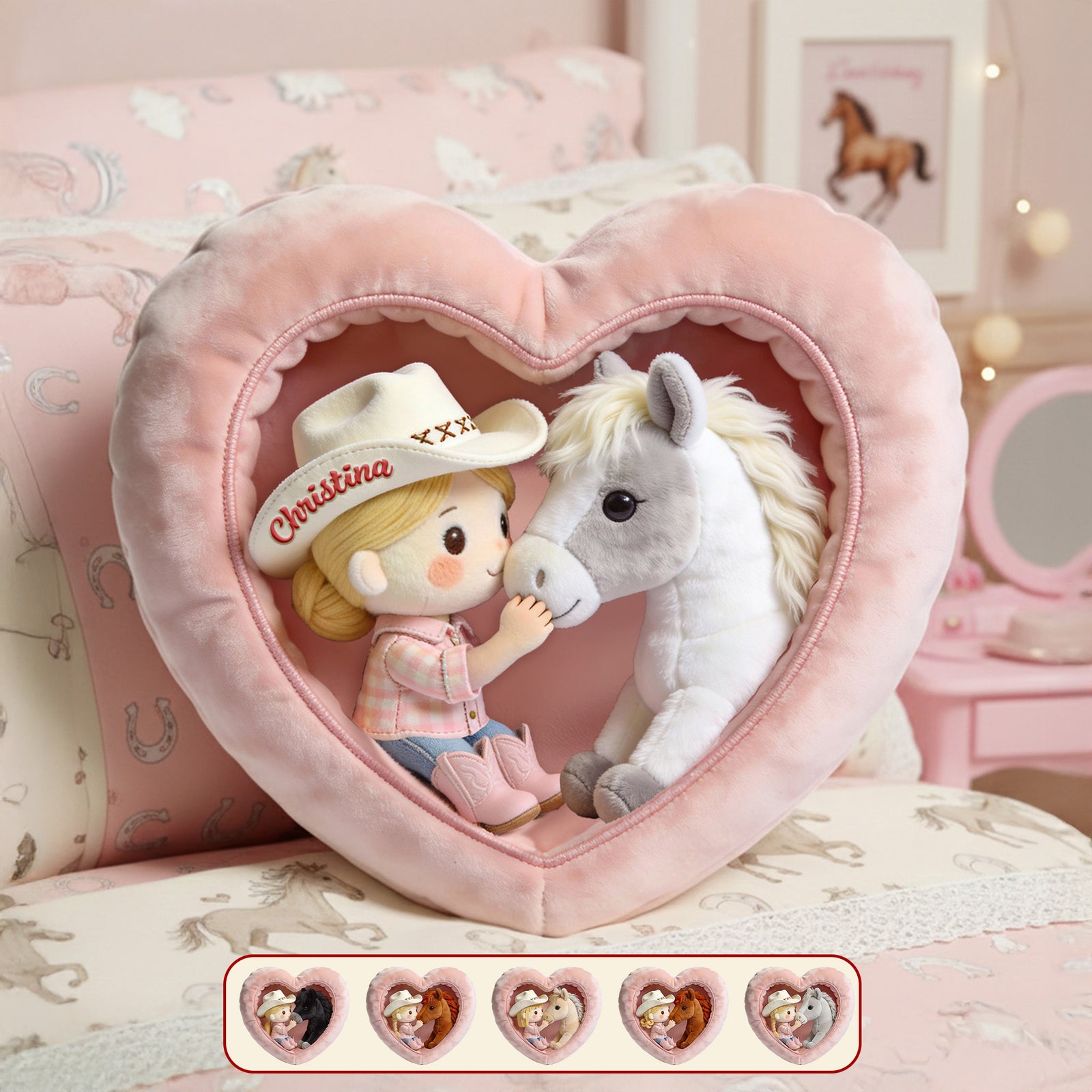 Horse And Girl Custom Shape Pillow - Personalized Gifts For Horse Lovers 03pgmg161225-Homacus