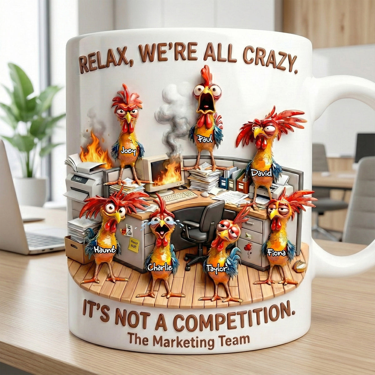 Fun Mad Rooster Office Worker Coffee Mug - Personalized Gifts For Coworker 02qhlu181225-Homacus
