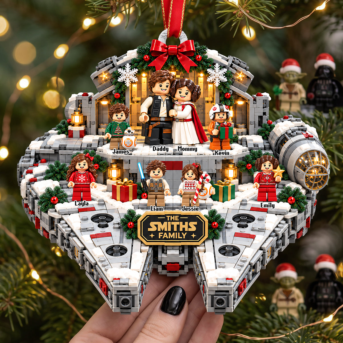 Lovely Legend Family Exploring The Interstellar Acrylic Ornament - Personalized Christmas Gifts For Family 03hata070926