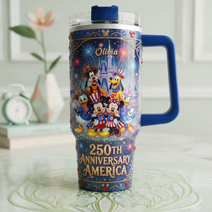 Celebrate America 250th Anniversary Colorful 40oz Tumbler With Handle - Personalized Gifts For Patriots 02tyta190626