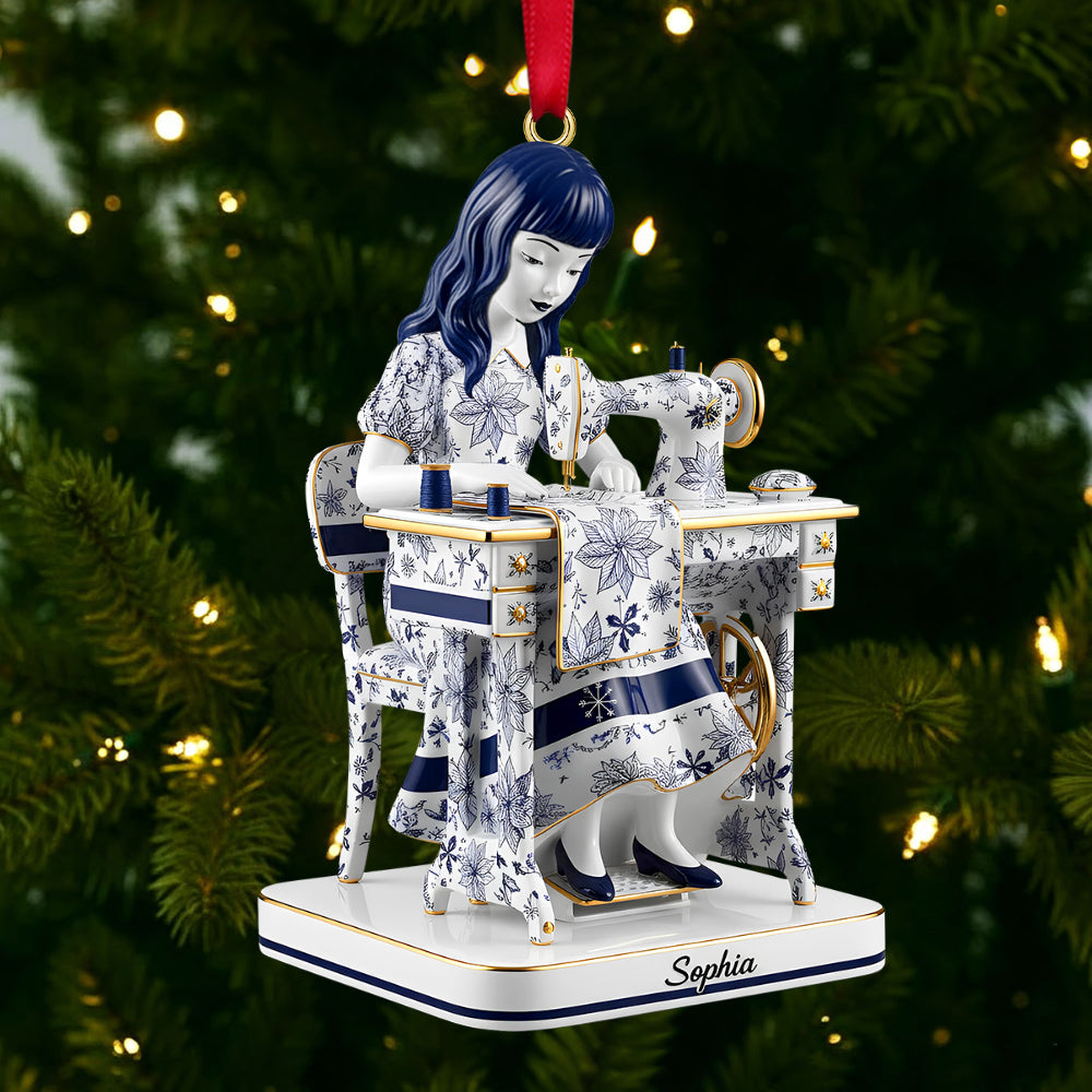 Toile De Jouy Sewing Girl Christmas Ornament Personalized Gifts For Sewing Lovers 05ohtn071125-Homacus