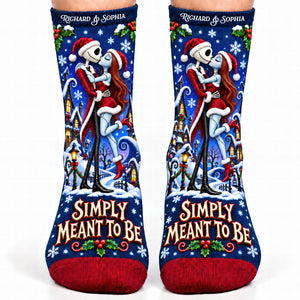 Dark Whimsical Couple Middle Tube Socks - Personalized Christmas Gifts For Couples 04TYQN190926