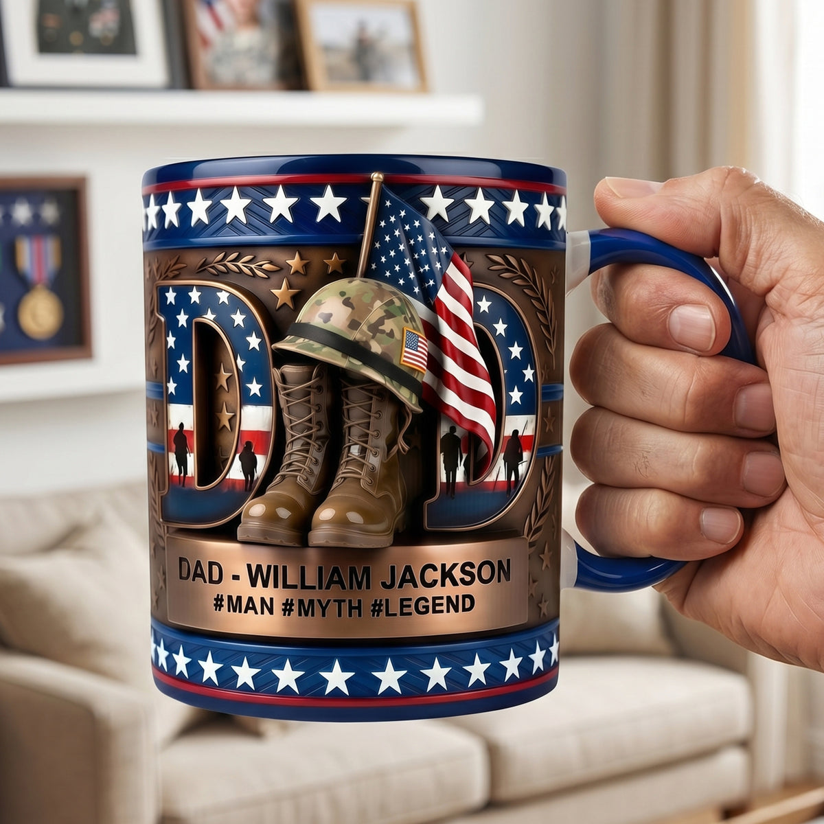 Veteran Dad Coffee Accent Mug - Personalized Gifts For Dad 03tyqn130426-Homacus