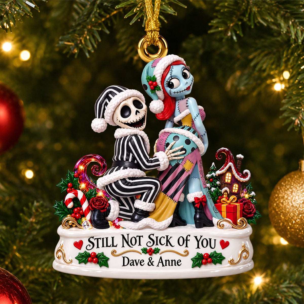 Spooky Soulmates Christmas Ornament - Personalized Gifts For Couple 03QHDH160926