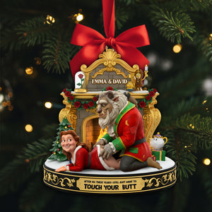 Playful Touchy Couple Ornament - Personalized Christmas Gift For Couples 04OHLU230925-Homacus
