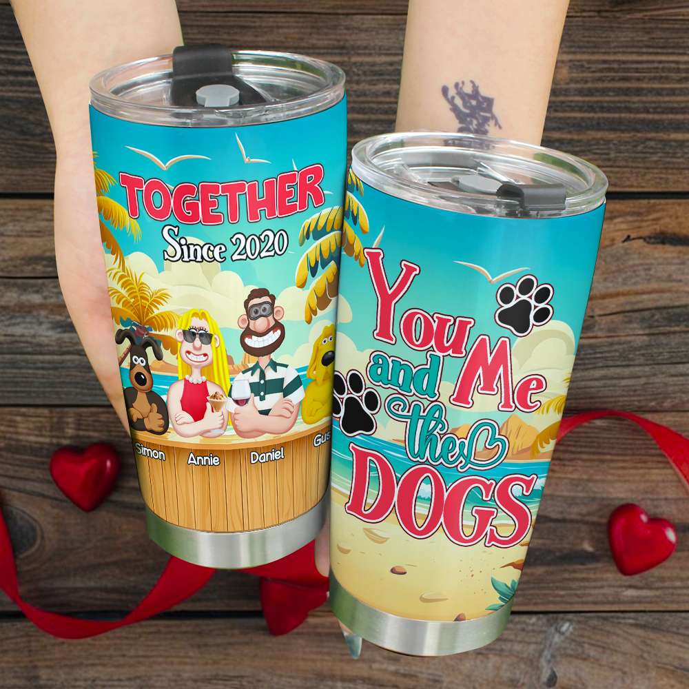 Personalized Gifts For Couples Tumbler Summer Couple & Fur Babies 03XQLU160125PA-Homacus