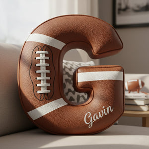 Touchdown Initial Letter Shaped Pillow - Personalized Gifts For Kids 02HYLU121125-Homacus