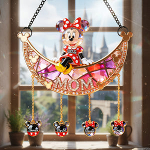Mom with Kids Charms Suncatcher Ornament - Personalized Gifts For Mom 02kita170326-Homacus