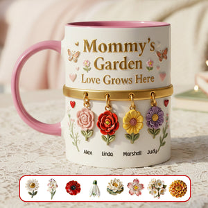 Mom's Floral Garden Coffee Accent Mug - Personalized Gifts For Mom 031NAMG271225-Homacus